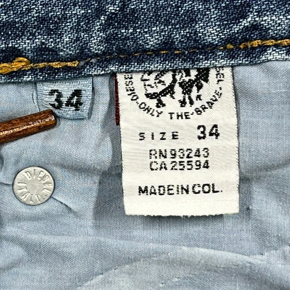Diesel Jeans Men's 34x32 Straight Leg Medium Wash Preppy Comfort Stretch *Flaw